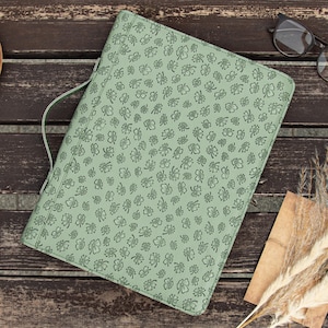 Personalized Pu Leather Portfolio,3-Ring Notepad Custom, Padfolio for Women, Engraved Name Briefcase, A4 Notebook Cover, Phd Gift for her