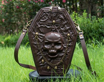 Skull bag! Gothic punk skull bagAwesome Gothic style, unisex!  hard shell Gothic pattern, can be worn on one shoulder or across the body