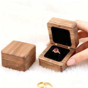 Ringschatulle mit Gravur, Vintage Ringschatulle, Ringschatulle, Ringschatulle, Hochzeitsgeschenk, Jubiläum für ihn und ihre