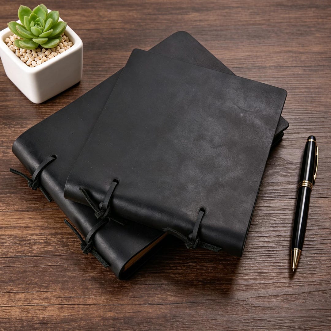 Handmade Leather Journal, Retro Bind Rope Notebook, Refillable ...