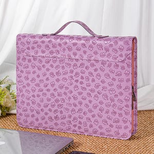 Pasta de couro personalizada com 3 anéis, pasta recarregável com gravação A4, bolsa feminina, pasta de couro sintético Lucky Clover, presente personalizado para ela