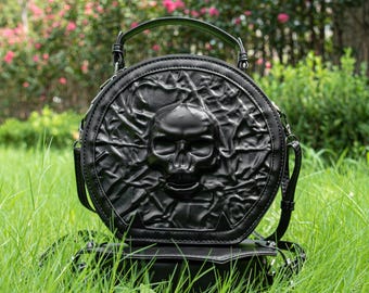 Women's Crossbody Bags, Halloween Gothic Crossbody Bags, Dark Embossed Shoulder Bags, Skull Decorations, Halloween Bag, Punk Style Bag, Gift
