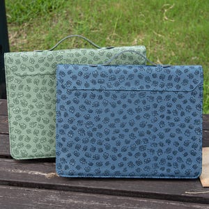 3-Ring Personalized Leather Portfolio, Women&#39;s Portfolio with Handle, PU Leather Office Bag, Women&#39;s Briefcase, Custom Handbag, Gift for Her