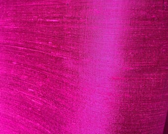 Handmade Uncut Thai Mulberry Silk, Vibrant Fuchsia Hot Pink, 4-ply, 1 metre (up to 4m)