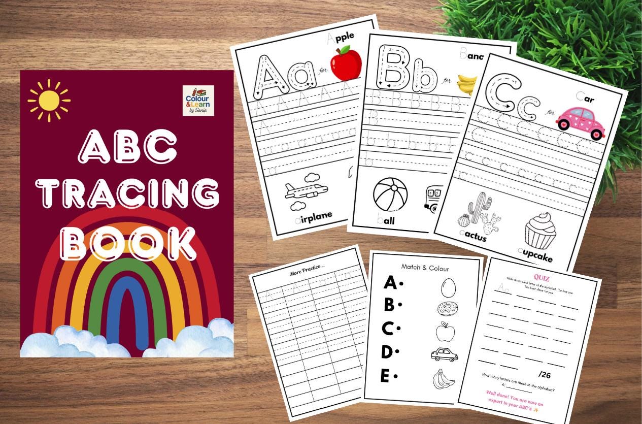 ABC Tracing & Coloring Workbook – Alphabet Practice for Preschool Kids