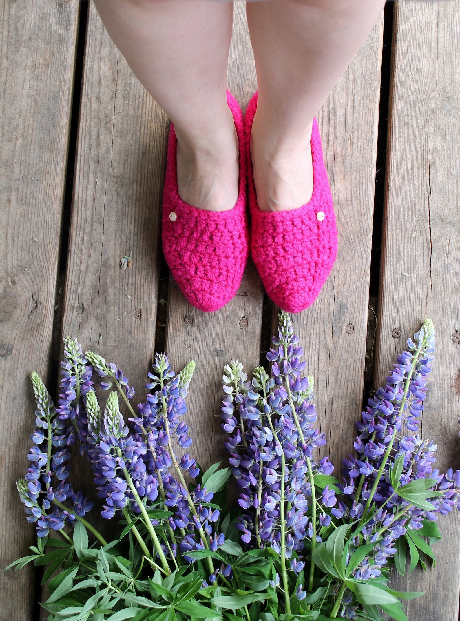 slippers crochet ballet flats knitted purple wool adult home shoes for woman pink with pearl button cozy home socks gift for her