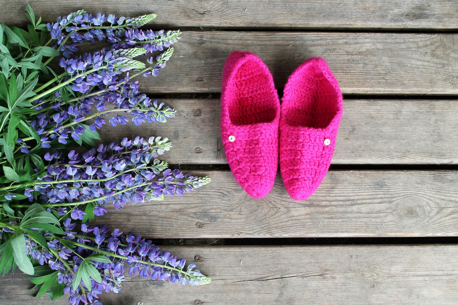 slippers crochet ballet flats knitted purple wool adult home shoes for woman pink with pearl button cozy home socks gift for her