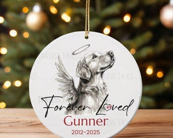Personalized Dog Memorial Ornament: Ceramic Pet Loss Keepsake