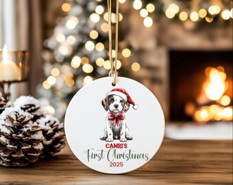 Personalized German Shorthair Pointer Puppy First Christmas Ornament: Dog Lover Keepsake