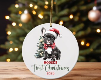 Personalized French Bulldog Ornament: Puppy's First Christmas Keepsake
