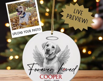 Custom Watercolor Dog Memorial Ornament: Personalized Pet Keepsake