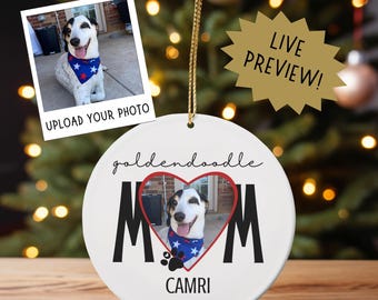 Personalized Dog Mom Photo Ornament: Custom Pet Keepsake Gift
