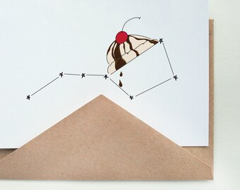 The Big Dipper -- Ice Cream Greeting -- Card & Envelope Set