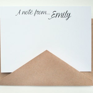 Papelaria personalizada - E M I L Y - Conjunto de notas e envelopes personalizados de papelaria contemporânea - ESCOLHA SUA QUANTIDADE