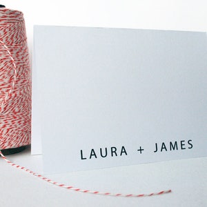 Personalisierte Briefpapier / Hochzeit Danke -- das Paar Karte -- moderne seine & ihre -- gefaltete Karte / Umschlag Set - wählen SIE IHRE MENGE