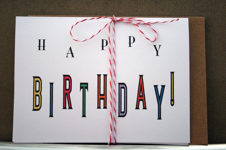 Happy Birthday Card/Envelope Set Etsy