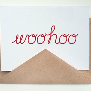 WOO HOO -- Congrats! -- Card and Envelope Set -- Celebration/Graduation