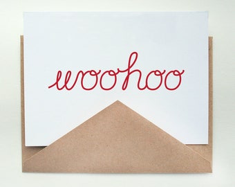 WOO HOO - ¡Felicidades! -- Conjunto de tarjetas y sobres -- Celebración/Graduación