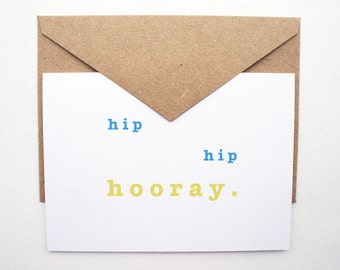 Hip Hip Hooray - Tarjeta & Sobre - Salutations PS - PICK su QUANTITY