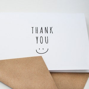 Obrigado -- Sorriso -- Conjunto de Notas/Envelopes em Branco e Kraft -- ESCOLHA A SUA QUANTIDADE