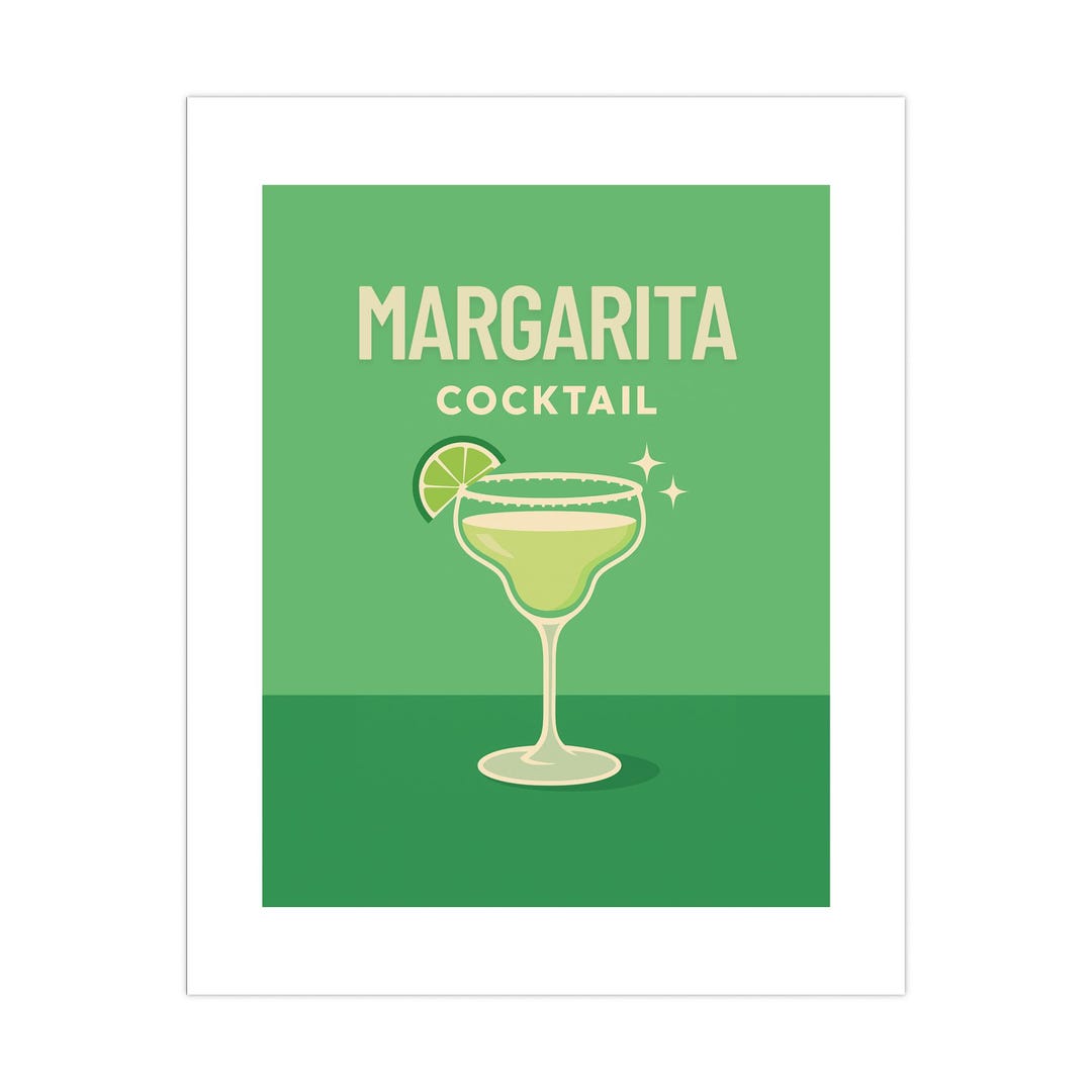 Margarita Cocktail Matte Poster, Wall Art Print, Gift for Cocktail ...
