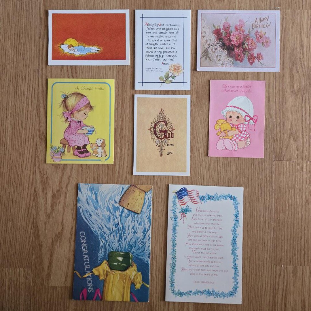 Vintage Greeting Card Lot | Unused Cards | Baby Birthday Religious ...