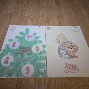 Precious Moments Christmas Cross Stitch Booklets Bundle – Peace on Earth (1982 PM-4) and In Miniature (1986 PM-23) by Gloria & Pat