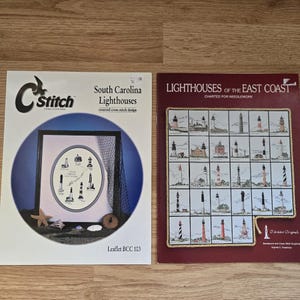 Lighthouse Cross Stitch Pattern Bundle – South Carolina Lighthouses & East Coast Lighthouse Charts – Coastal Nautical Needlework Patterns
