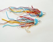 Extra long jellyfish earrings, pulpo, octopus, squid, colorful hand-beaded earrings, long dangle earrings