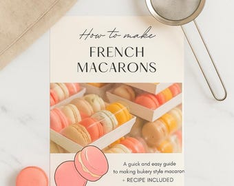 Przepis na francuskie makaroniki + przewodnik krok po kroku | E-book | Milk & Honey Cakery | Natychmiastowe pobranie | Jak zrobić makaroniki