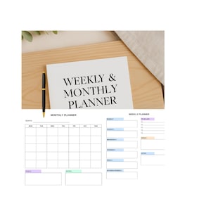 Weekly Planner | Monthly Planner | Printable Digital Download | PDF Planner Bundle | A4 & US Letter Sizes