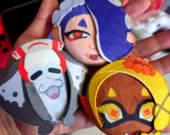 Splatoon 3 Deep Cut 3D Plush Button Pins 2.25 inch