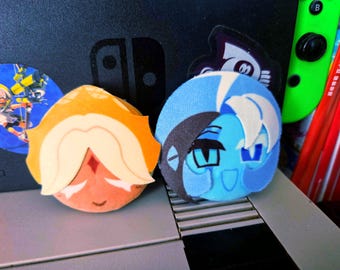 Pure Vanilla and Shadow Milk 3D Plush Button Pins 2.25 in.