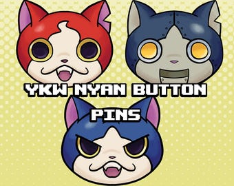 Pins con forma de gato de Yo-Kai Watch Nyans