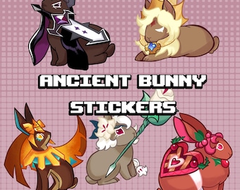 Cookie Ancient Bunny Rabbit Stickers