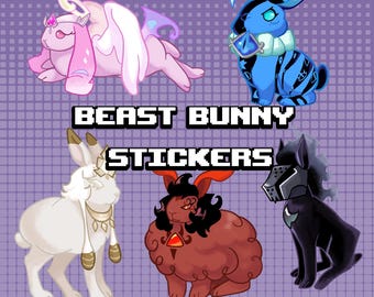 Cookie Beast Bunny Rabbit Stickers