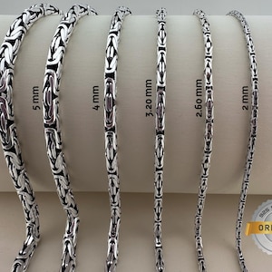Byzantine chain, 925 Sterling silver chain, Round king chain, Oxidized bracelet, gift for her, Handmade silver necklace, Dainty chain