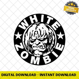 White Zombie Monster Yell PNG Digital Download