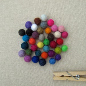 1 cm Wool Felt Balls Your Choice of Colors and Quantity 10 pcs up to 250 image 2