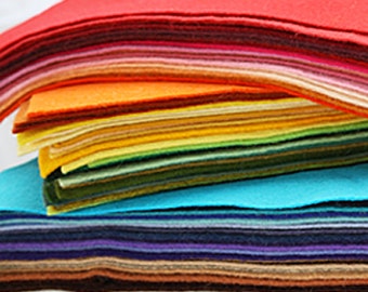 10 Sheets 12 x 12 in. - Wool Blend Felt Squares - Your Choice of Colors