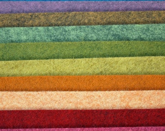 Heathered Wool Felt Palette - 12 x 12 in. Squares - 10 Sheets