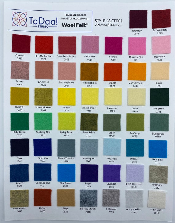 100% Wool Craft Felt - 8 X 12 Sheet - Dark Yellow