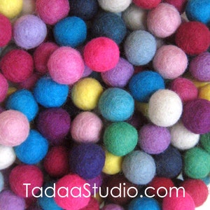 2cm Wool Felt Balls up to 40 pcs Your Choice of Colors image 2