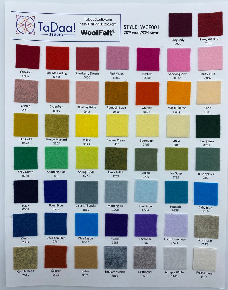 10 Sheets 12 x 12 in. Wool Blend Felt Squares Your Choice of Colors image 2