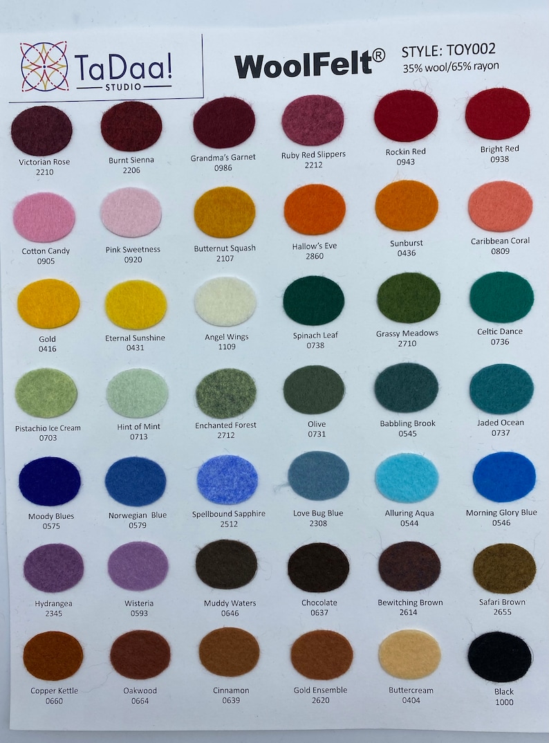 10 Sheets 12 x 12 in. Wool Blend Felt Squares Your Choice of Colors image 4