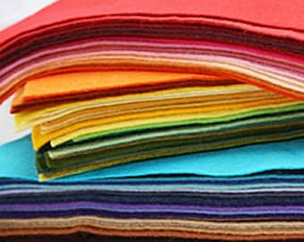 Choose 1-8 Sheets 24 x 24 in. - Wool Blend Felt Squares - Your Choice of Colors