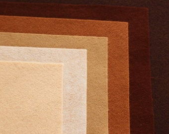 Skintones Wool Felt Palette - 12 x 12 po. Carrés - 6 feuilles