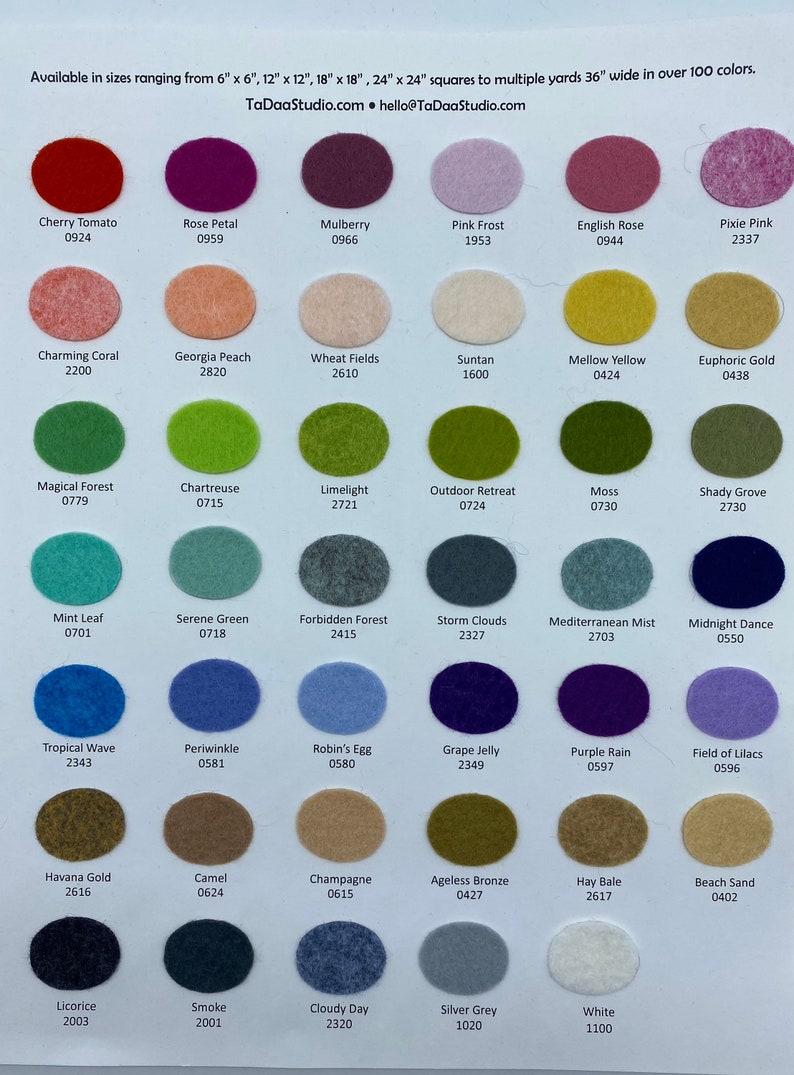 10 Sheets 12 x 12 in. Wool Blend Felt Squares Your Choice of Colors image 3