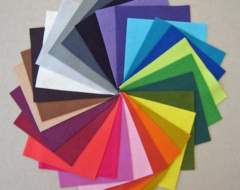 May include: A fan-shaped arrangement of 20 felt squares in various colors, including red, orange, yellow, green, blue, purple, brown, and gray.