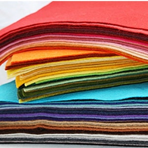 1-7 Sheets 12 x 12 in. - Wool Blend Felt Squares - Your Choice of Colors